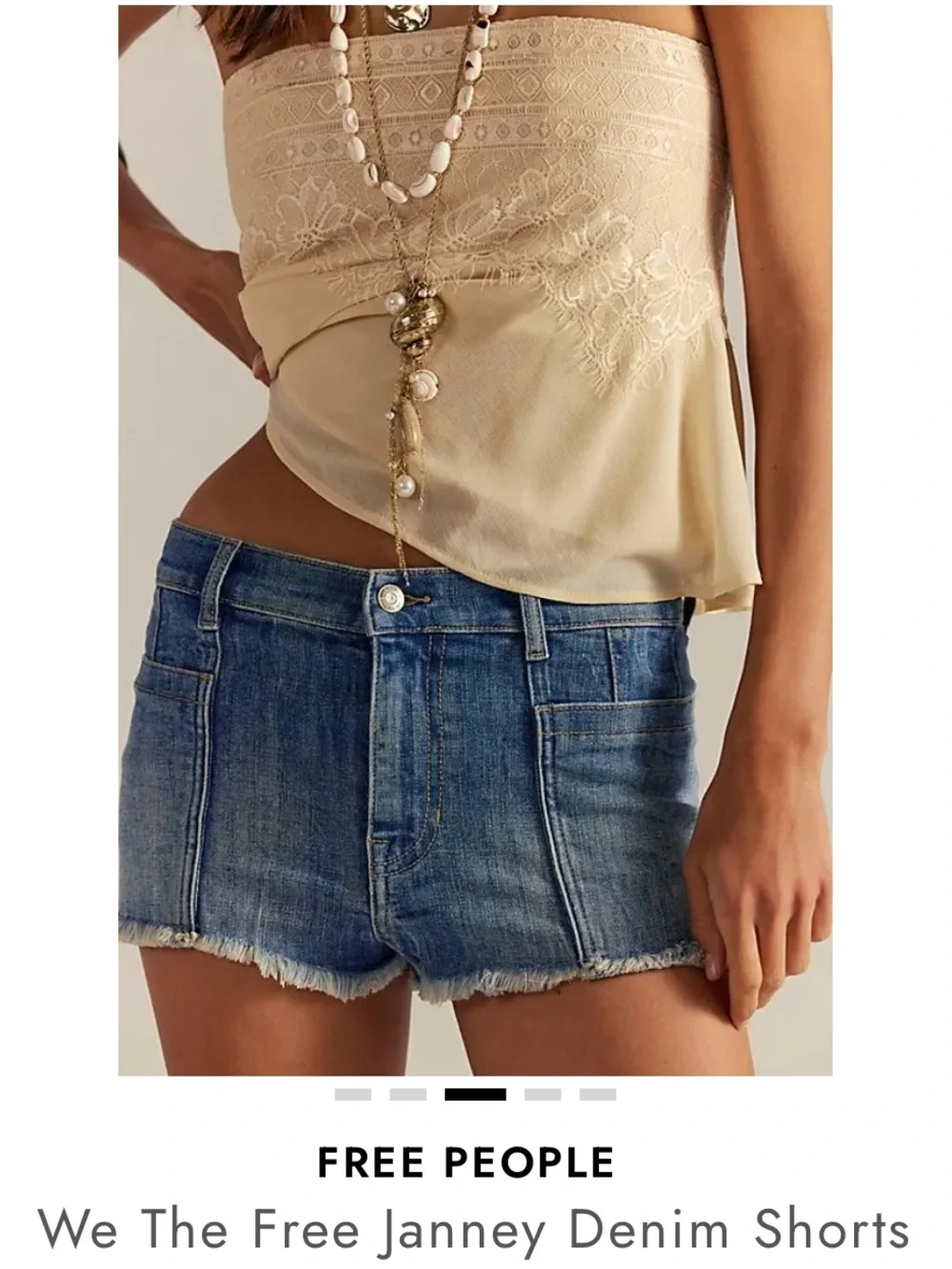 We The Free Janney High-Low Denim Shorts